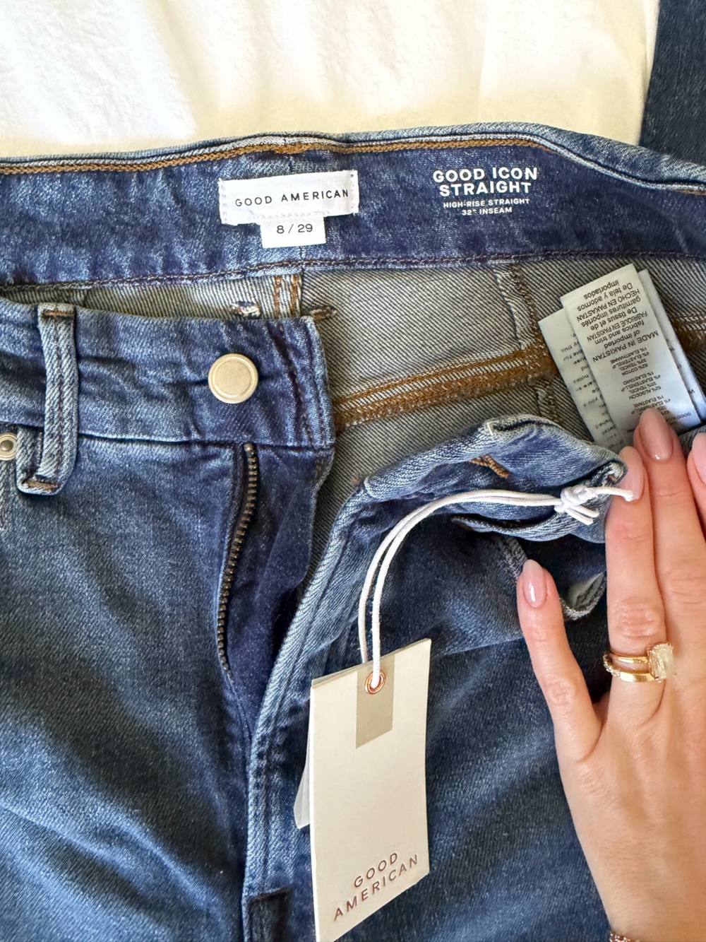 Women’s Good American Good Icon Straight Denim Jeans - Classic Mid Wash
